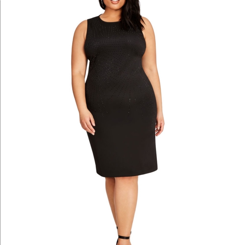 SLEEVELESS STUDDED SHEATH DRESS